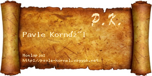 Pavle Kornél névjegykártya